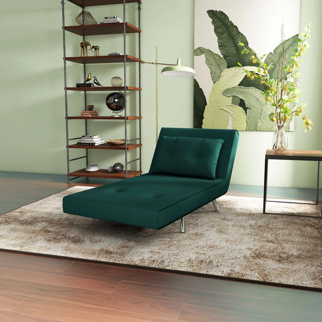 Poltrona reclinabile con poggiapiedi ¨C zephmum ¨C Tessuto verde, 77x88x83 cm