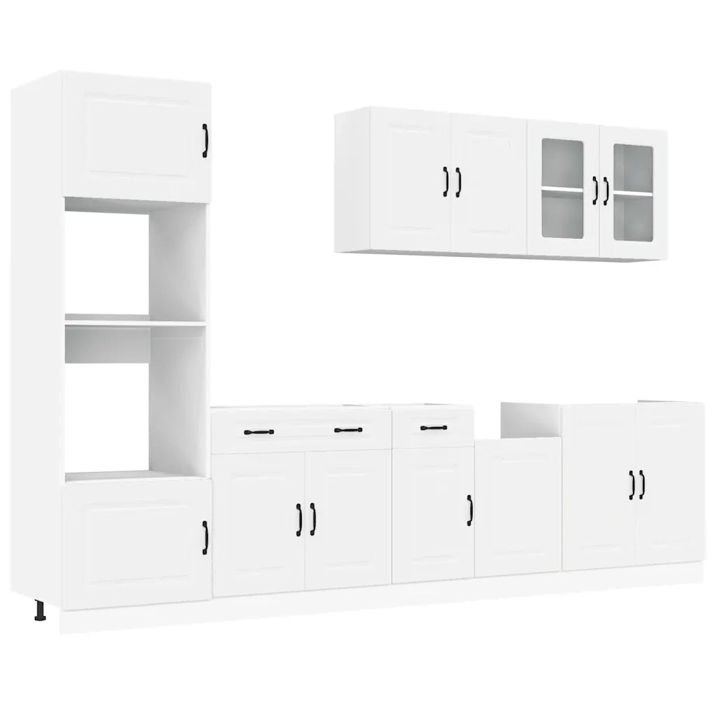 vidaXL Set Mobili da Cucina 7 pz Kalmar Bianco Legno Multistrato