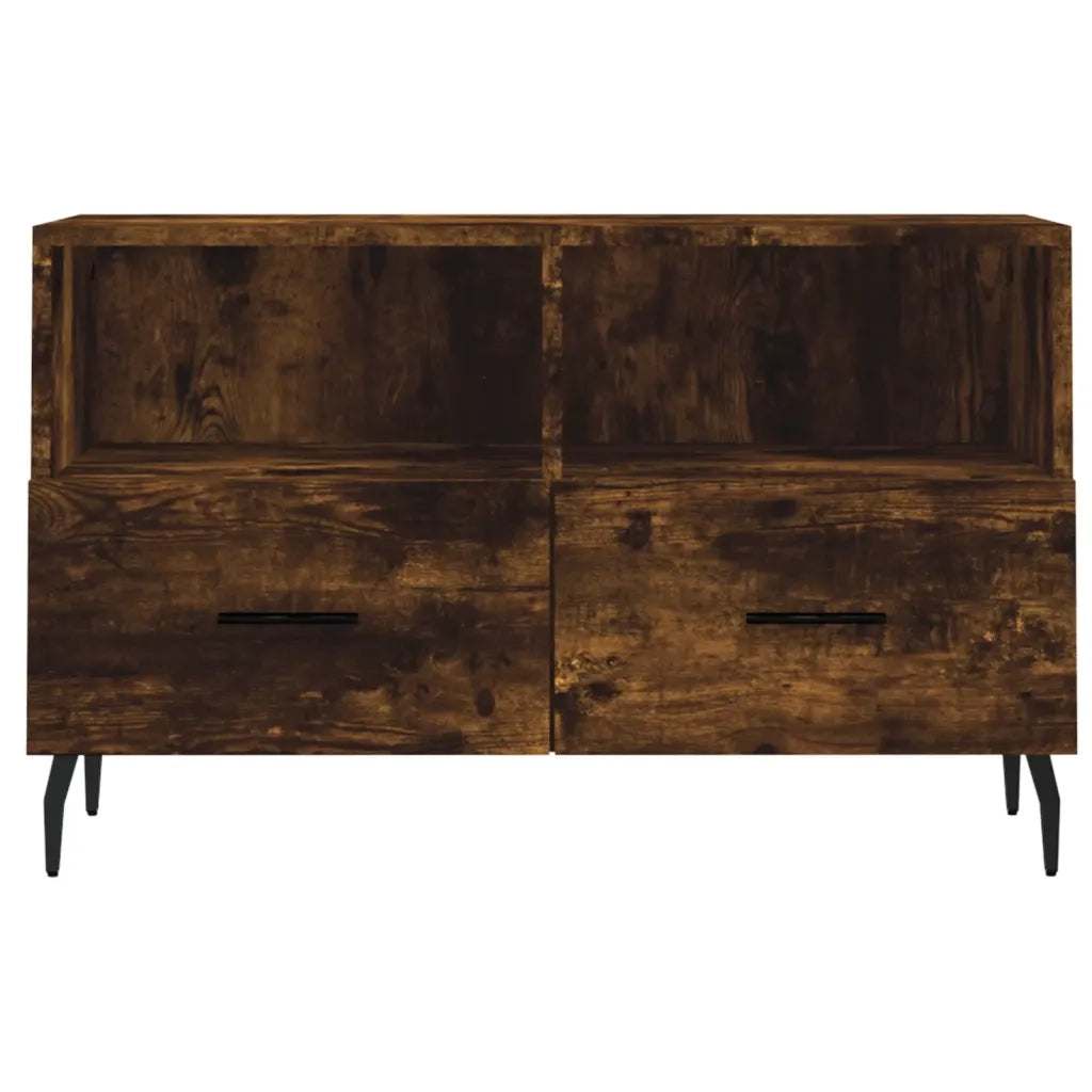 Mobile Porta TV Rovere Fumo 80x36x50 cm in Legno Multistrato 828993