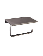 Portarotolo da parete con ripiano NIL in metallo grigio ottone 15,8 cm