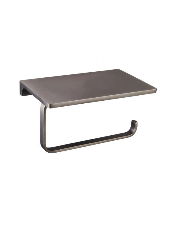 Portarotolo da parete con ripiano NIL in metallo grigio ottone 15,8 cm