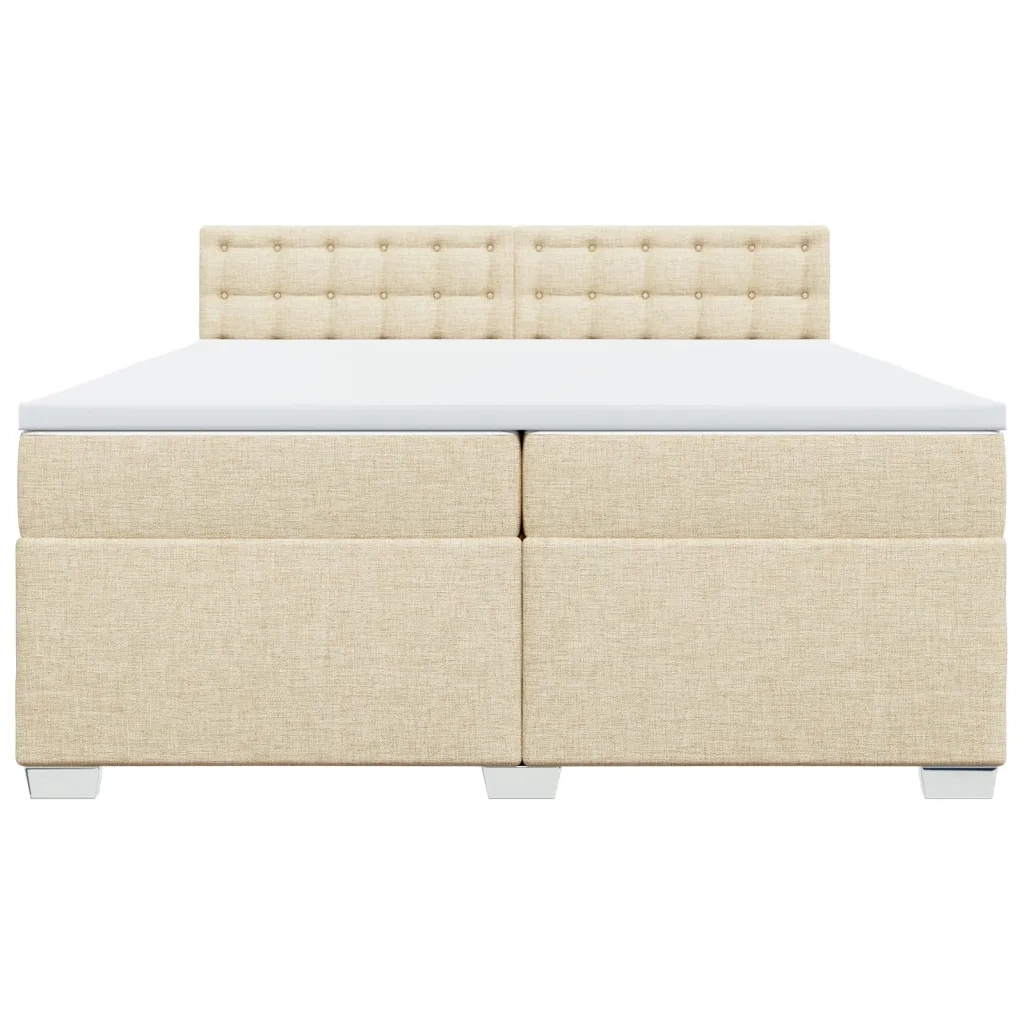 Giroletto a Molle con Materasso Crema 200x200 cm in Tessuto 3286014