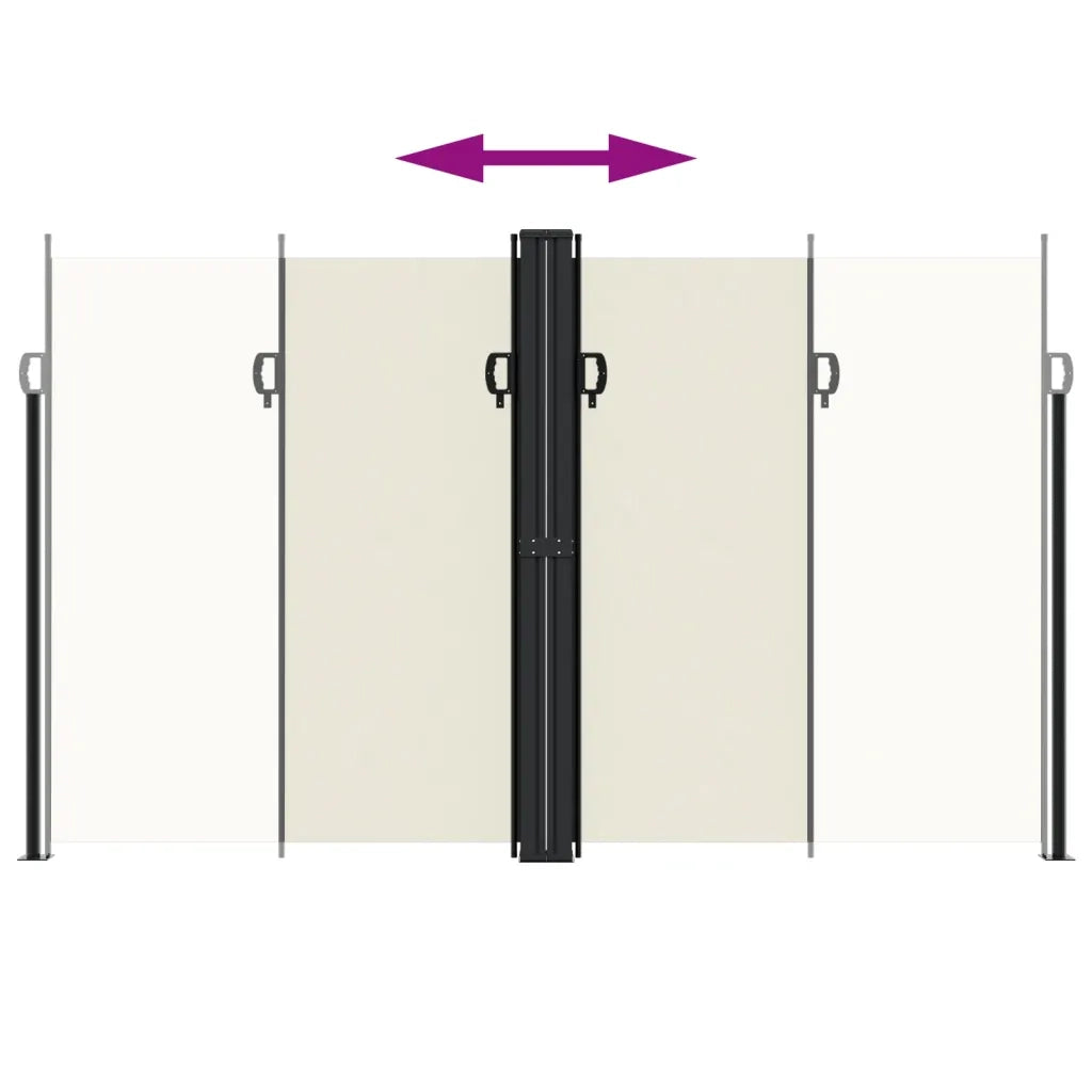 Tenda da Sole Laterale Retrattile-Tenda parasole per balcone per giardino Crema 200x1000 cm 537224
