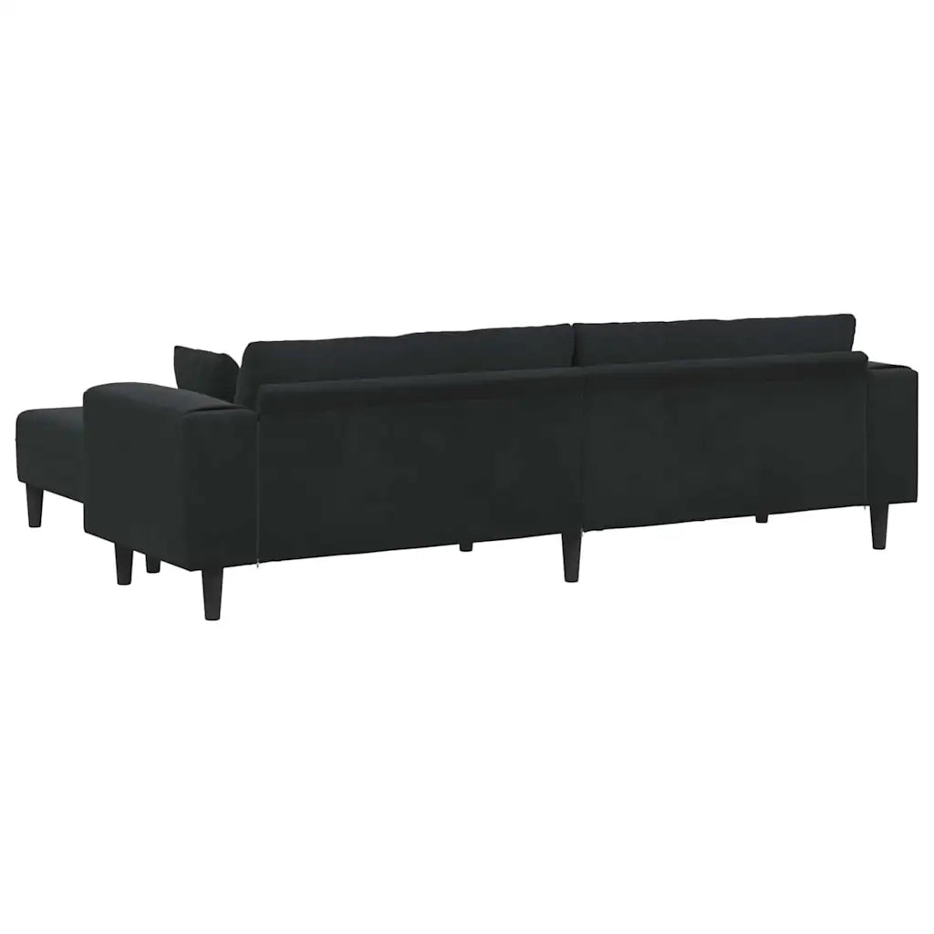 vidaXL Divano in Velluto con cuscino 3 pcs Nero 208 cm Velluto
