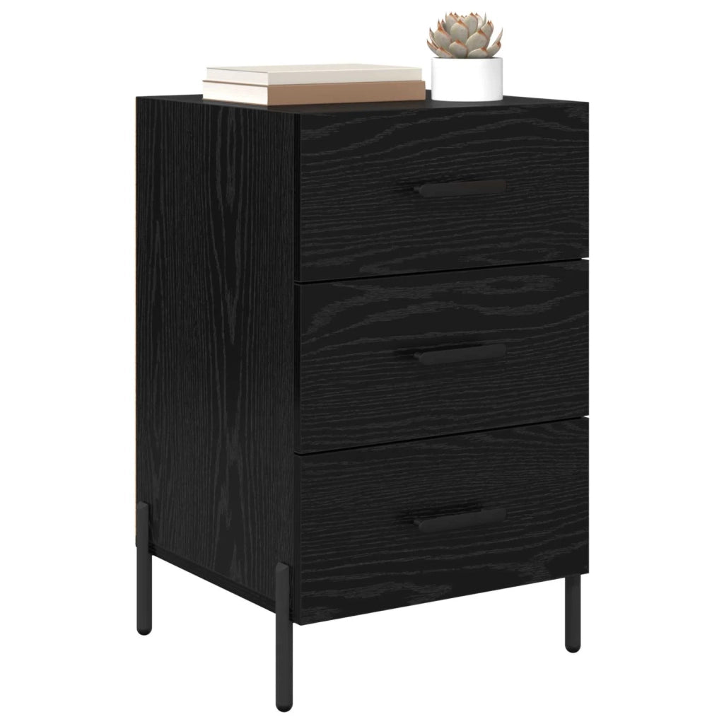 Armadio da Notte Rovere Nero 40 x 40 x 66 cm Legno multistrato 882127