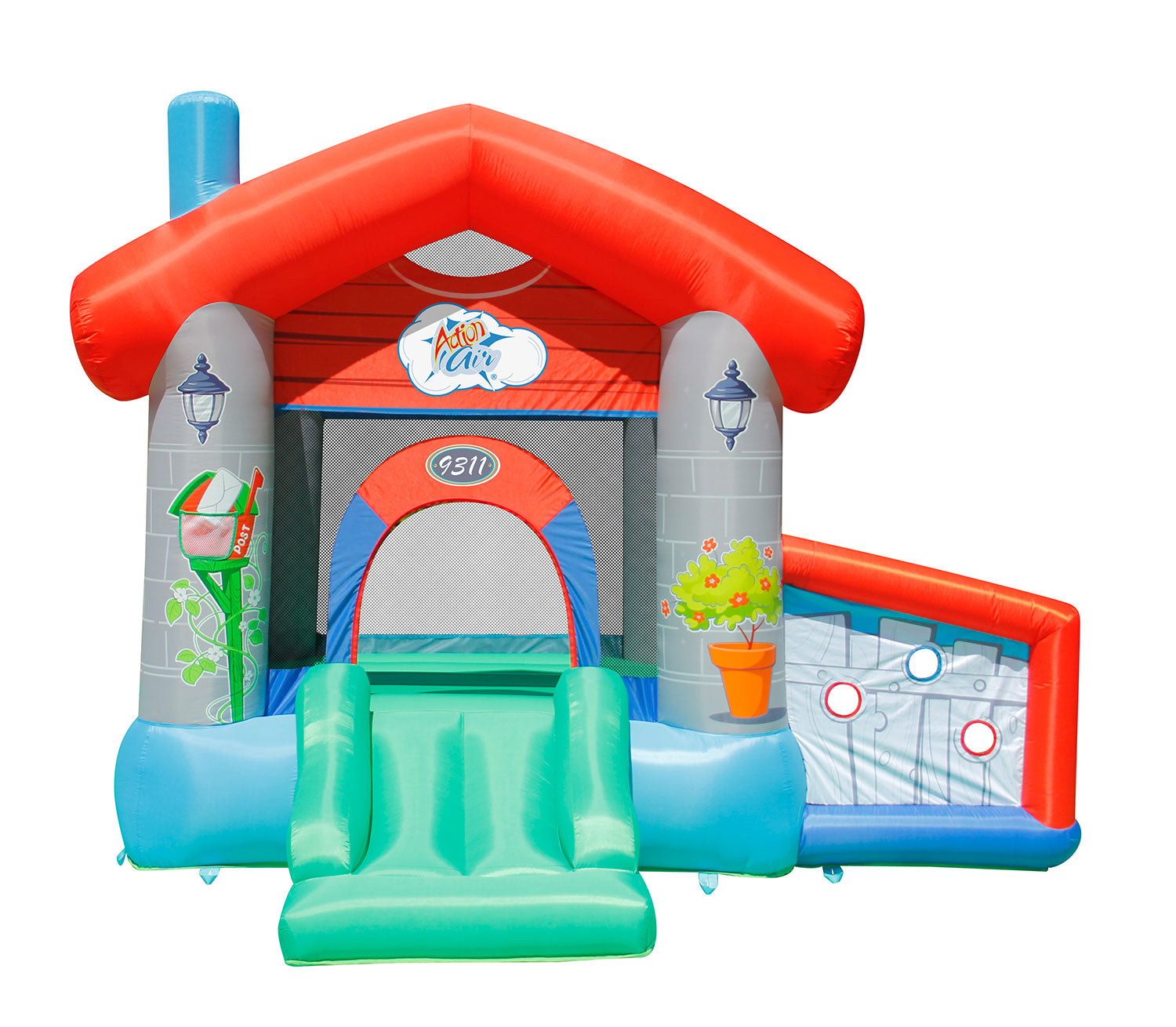 Castello Gonfiabile per Bambini Little Village 300x280x215 cm Portata Massima 135 kg