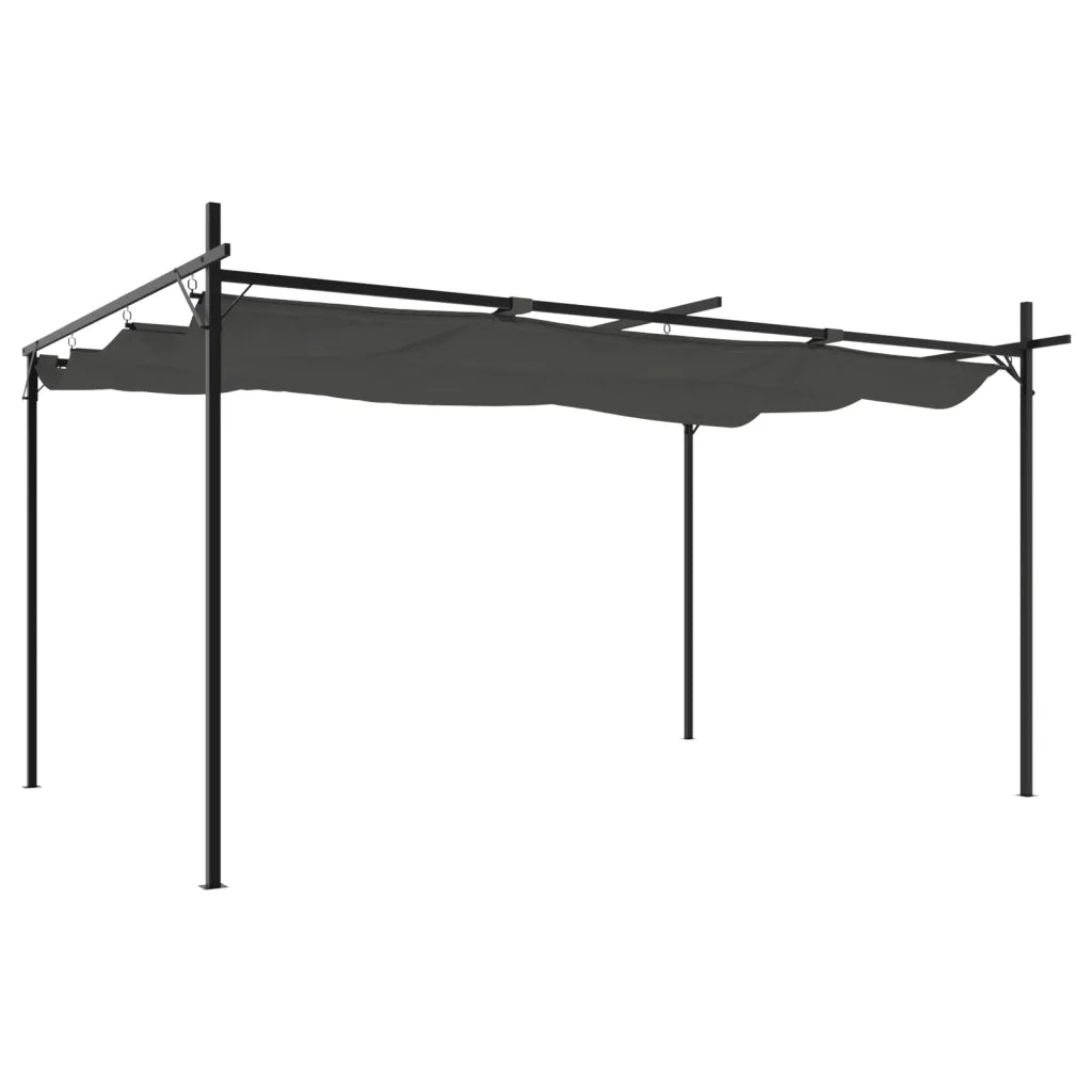 Pergola con Tetto Retrattile Antracite 395x292x230 cmcod mxl 107766