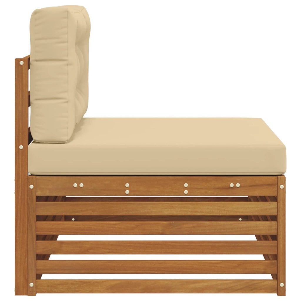 Divano da Giardino-Divano Esterno Finale 3 Pezzo Naturale e Beige 115 x 83 x 73 cm