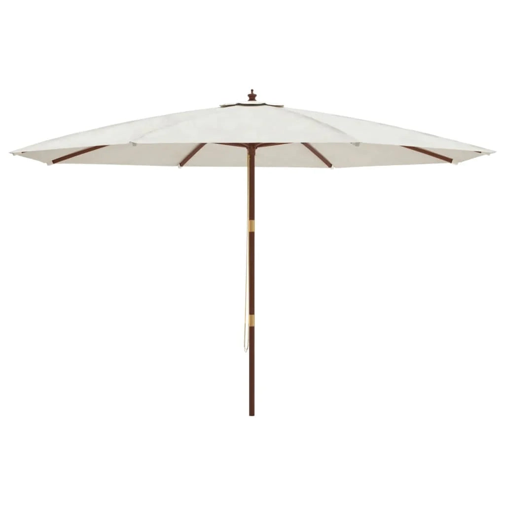 Ombrellone da giardino con palo in legno 400 x 273 cm colore sabbia 02_0008356