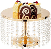 Piatto da Dessert con Diamante e Cupola in Oro - Set da Tavolo per Feste di Matrimonio - 10 pollici di Diametro - Ideale per Decorazioni di Torta e Cupcake - 16,5 cm di Altezza