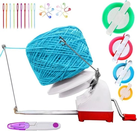 Winder per Punti di Maglia con Alta Capacità - Facile da Installare - Winder per Maglia Manuale 10oz Capacità - Crea Pompom - Set di Chiavi per Maglia - Taglierino