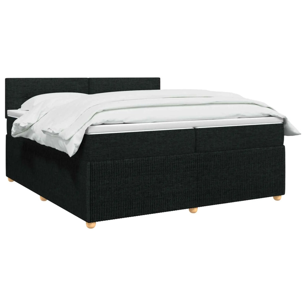 Letto box spring con materasso Nero 200 x 200 cm Tessuto 3453011