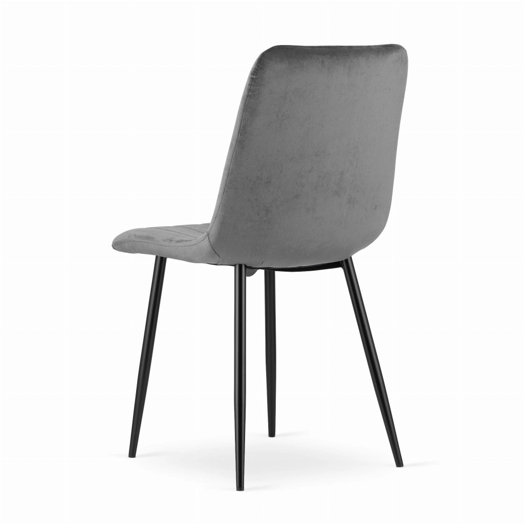 Sedia Valora JEWA in velluto grigio scuro, design ergonomico x2