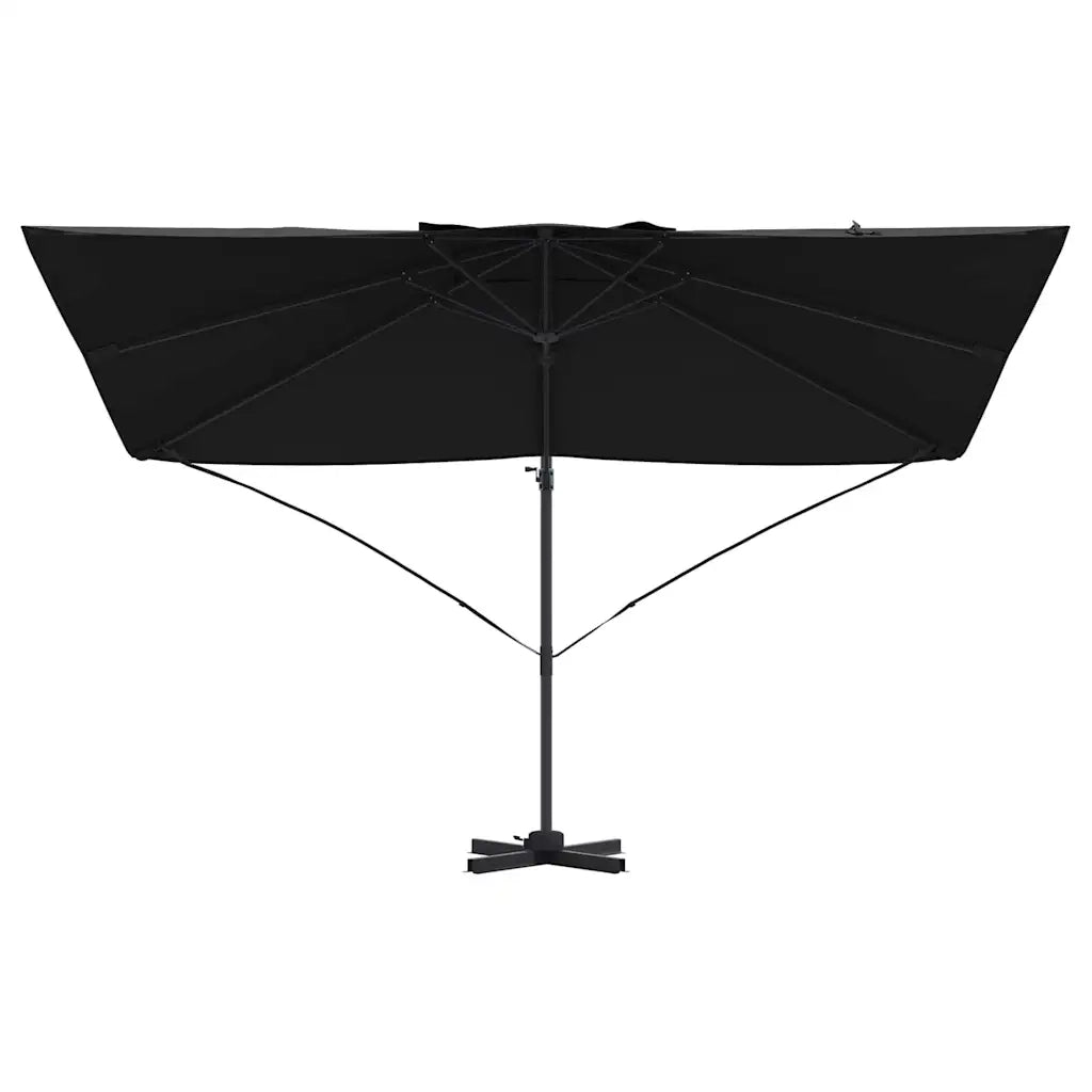 Ombrellone-Ombrello da giardino Nero 351 x 250 x 260 cm Poliestere e Alluminio