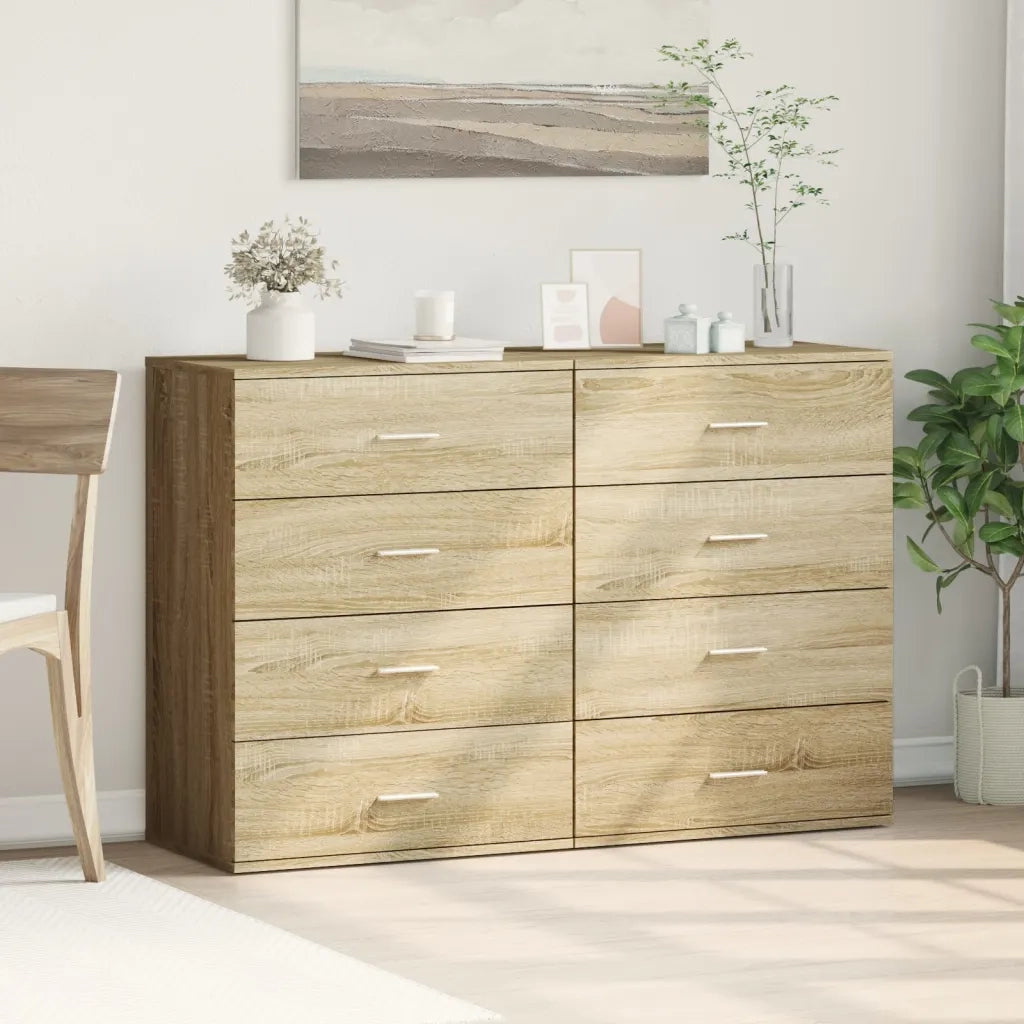 Credenze 2 pz Rovere Sonoma 60x39x80 cm in Legno Multistrato
