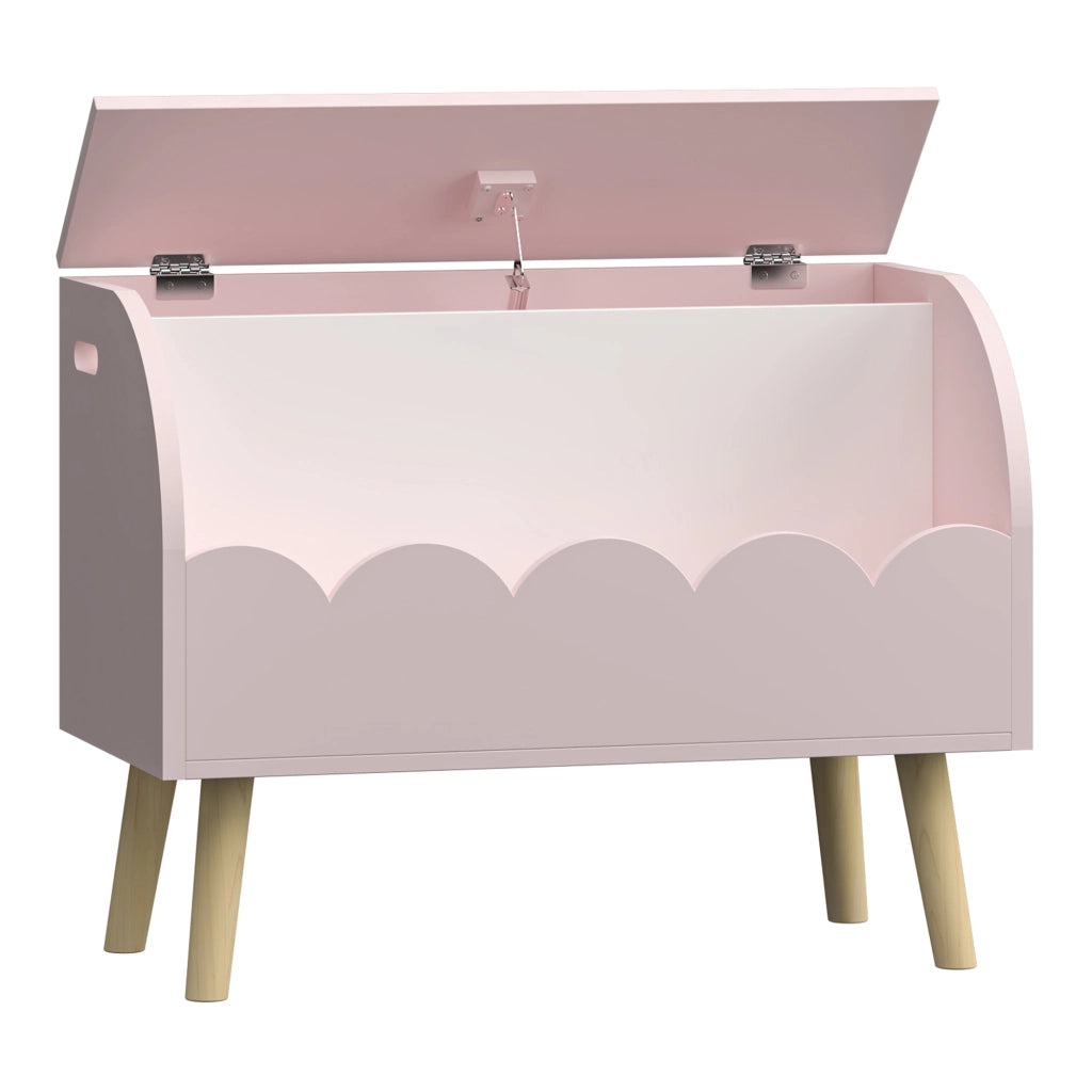 Mobile Contenitore Vestnes Portagiocattoli per Cameretta con Vano Chiuso e Aperto - Rosa/Bianco [en.casa]