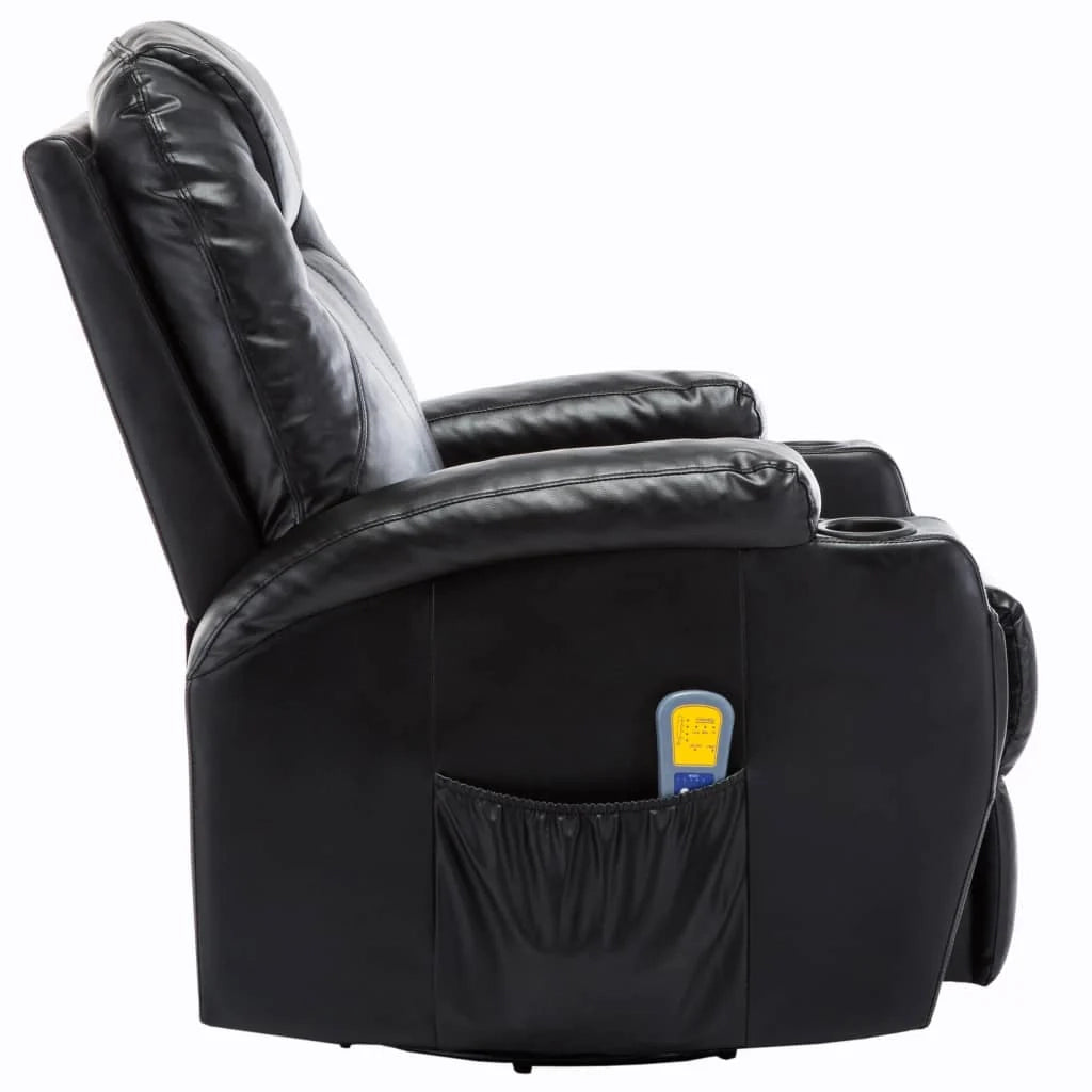 Poltrona massaggiante elettrica a dondolo comoda e rilassante materiale sintetico nero 1702038