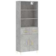 Credenza | Madia | Buffet da pranzo | Armadio da pranzo Grigio Cemento 69,5x34x180 cm in Legno Multistrato