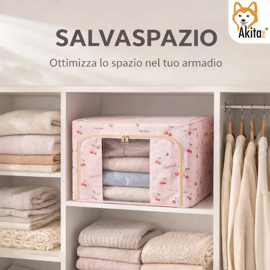 Akitaink Set 2 Contenitori Armadio Salvaspazio 62x42x35 cm
