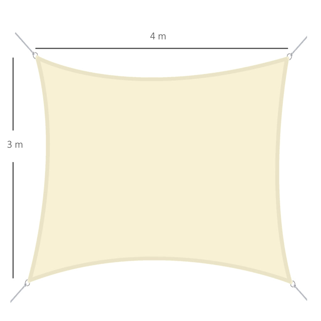Toldo Vela Giardino Poliestere Retangolare 4x3 m ¨C zephmum ¨C Beige