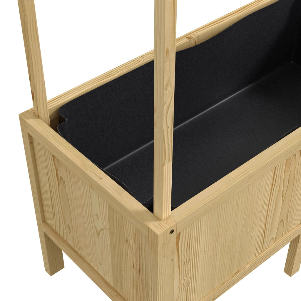 FIORIERA RIALZATA Con tetto in policarbonato 110x60x152 cm Legno naturale