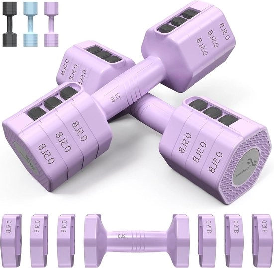 Set di manubri adattabili per allenamento di forza - 45 kg - 2 pezzi - Modello 09 - 45 kg ciascuno