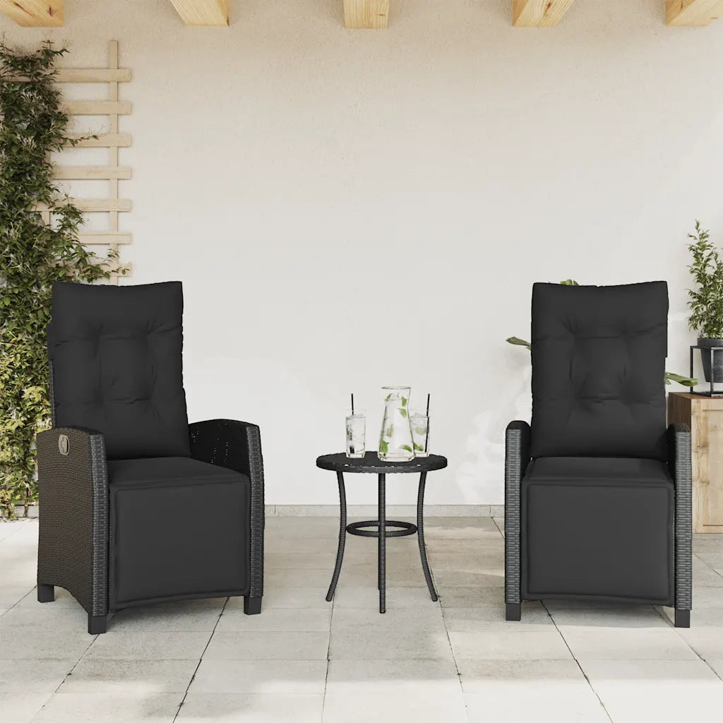 Sedie da Giardino Reclinabili 2 pz | Sedie da Esterno con Poggiapiedi Polyrattan