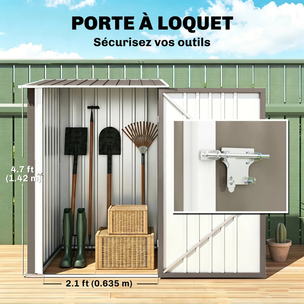 Casetta da Giardino in Acciaio ¨C zephmum ¨C Grigio 100x103x160 cm