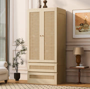 Armadio a 2 ante con 2 cassetti e vano interno; 70 × 55 × 170 cm; legno