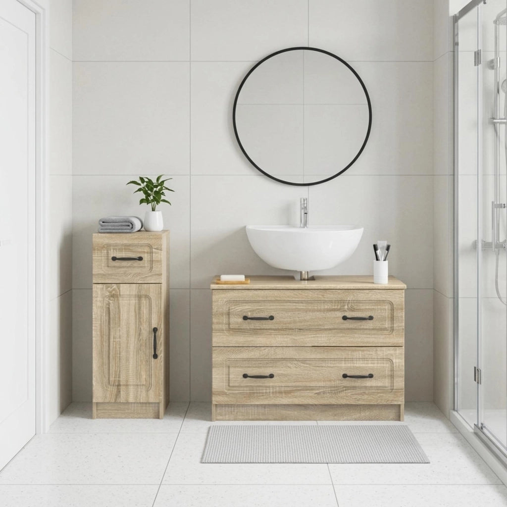 Set di Armadi da Bagno da 2 Pezzi UTRECHT Rovere Sonoma 3417731