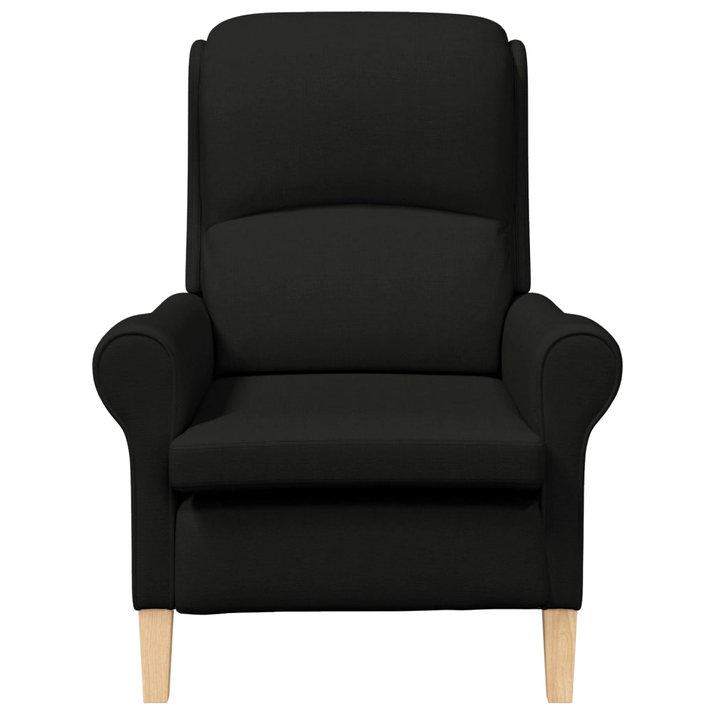 Poltrona Moderna Nera Tessuto Poliestere, Legno