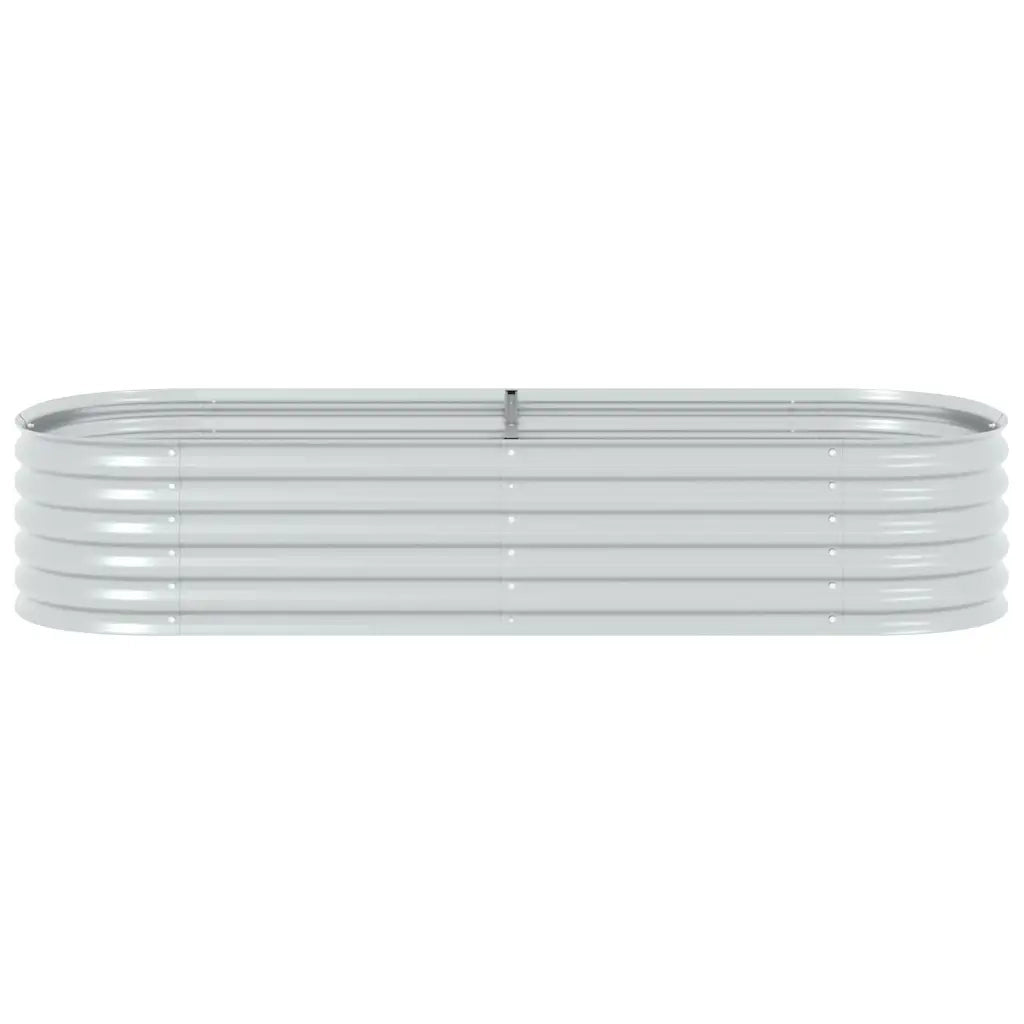 Letto Rialzato Giardino 240x80x44 cm in Acciaio Zincato Argento 45518