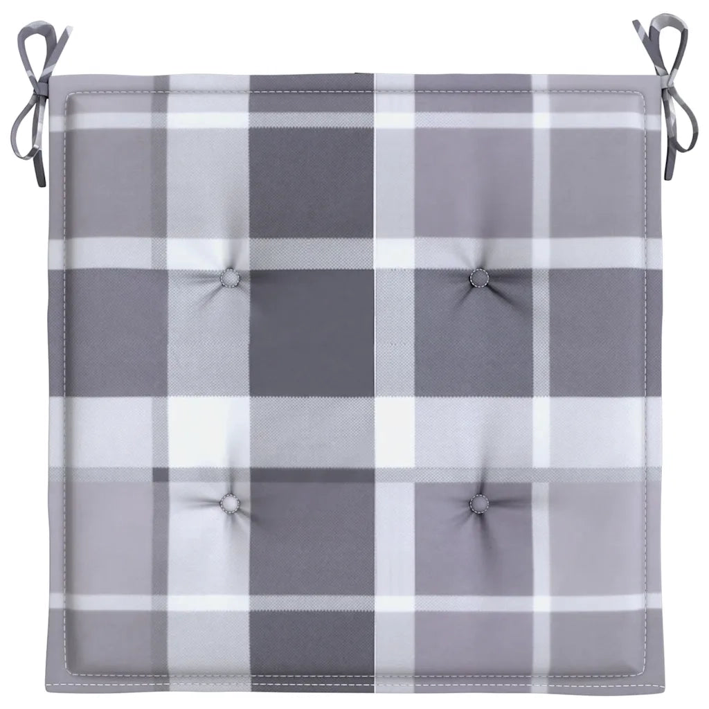 Cuscini per Sedia 6 pz a Quadri Grigi 50x50x3 cm Tessuto Oxford