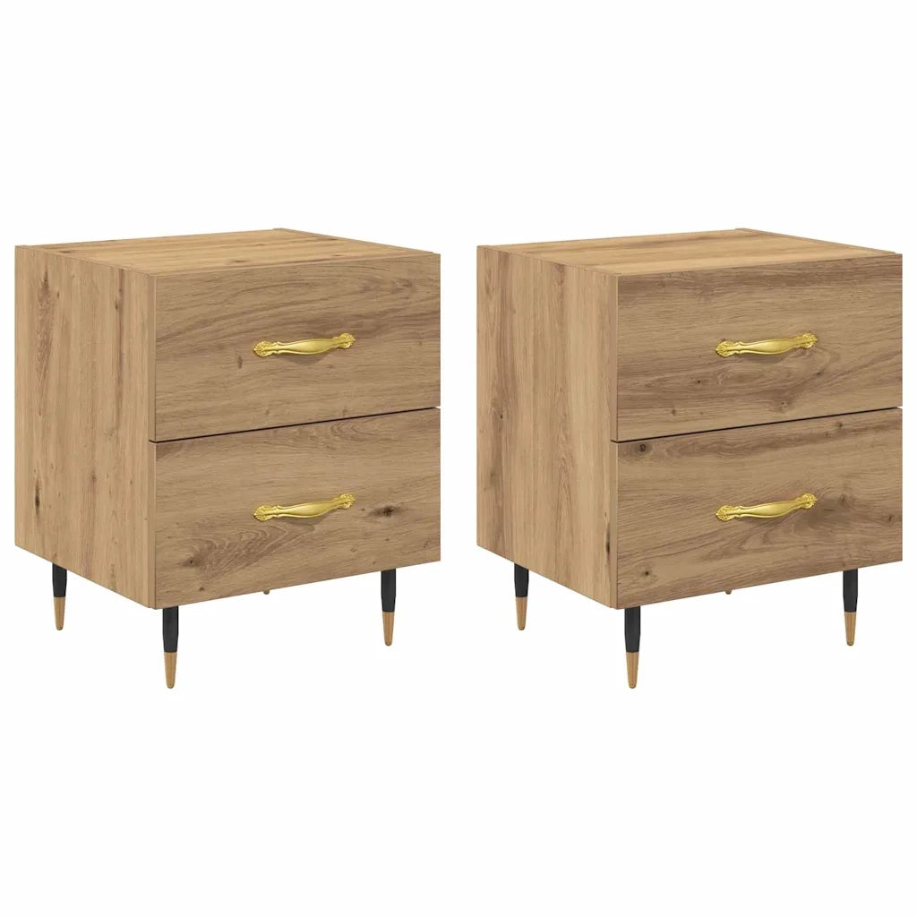 Armadio da Notte 2 pcs Rovere artigianale 40 x 35 x 47,5 cm 881980