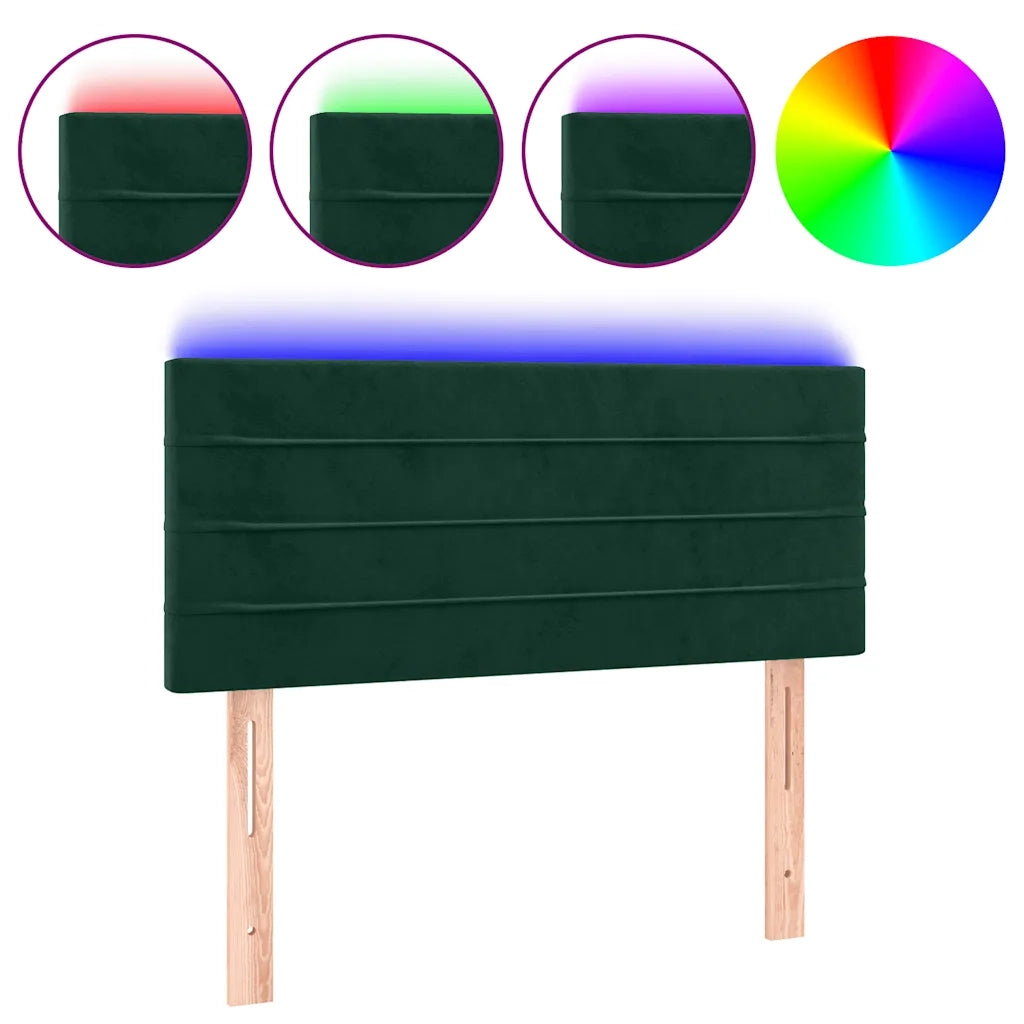 Testiera a LED Verde scuro 90x5x78/88 cm in Similpelle 3121791
