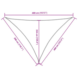 Parasole a Vela Oxford Triangolare 3x4x4 m Bianco 135284
