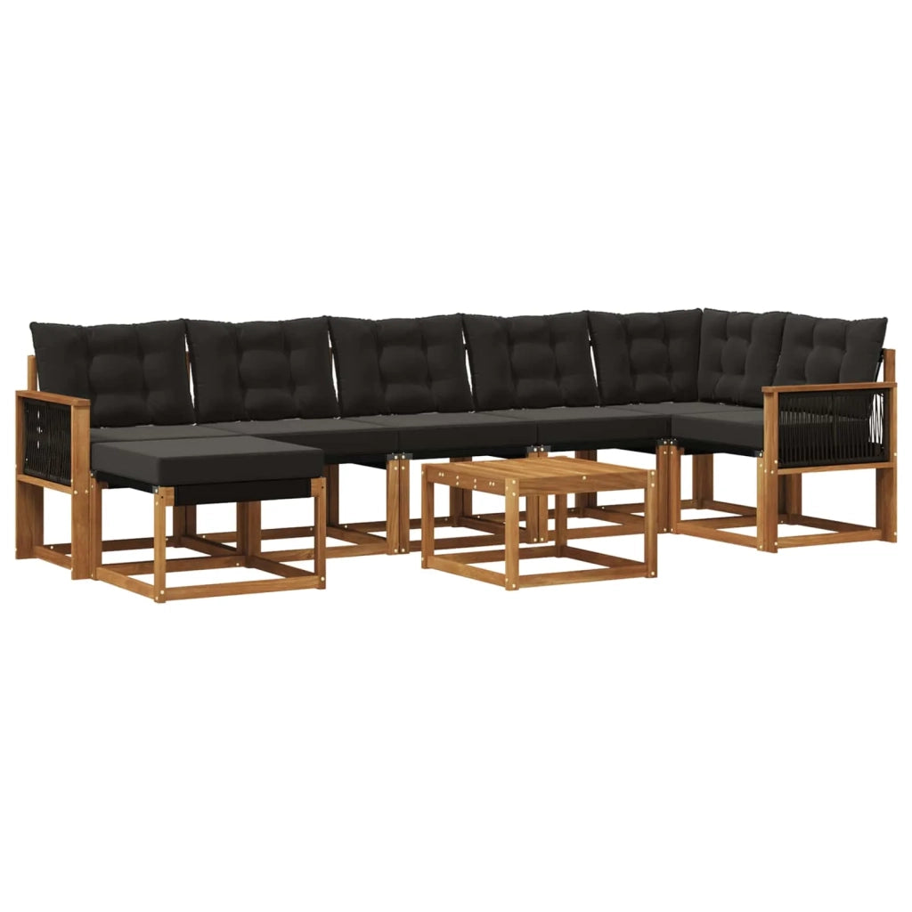 Set di divani da esterno 8 pz Naturale e Nero 3382112