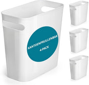 Set di 4 raccoglitori di rifiuti in plastica duratura 6L - Disegno compatto - Maniglie per comodità - Adatto per camera da letto e ufficio