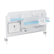 Organizzatore Sauda Pannello Forato da Scrivania con Morsetti 114x68 cm - Bianco/Azzurro [en.casa]