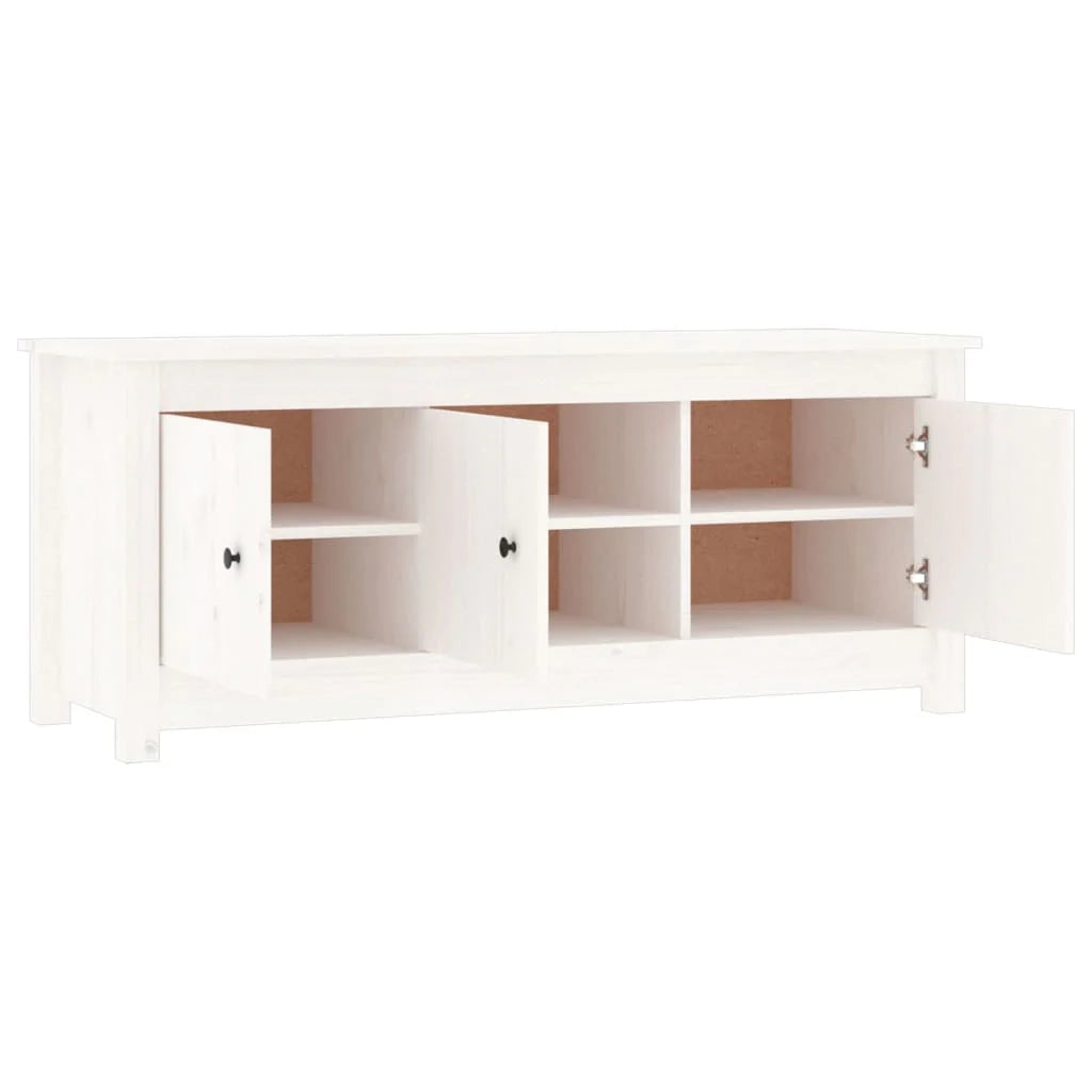 Scarpiera mobiletto portascarpe mobile per ingresso/corridoio/soggiorno 110 x 38 x 45,5 cm legno di pino massiccio bianco 02_0021440