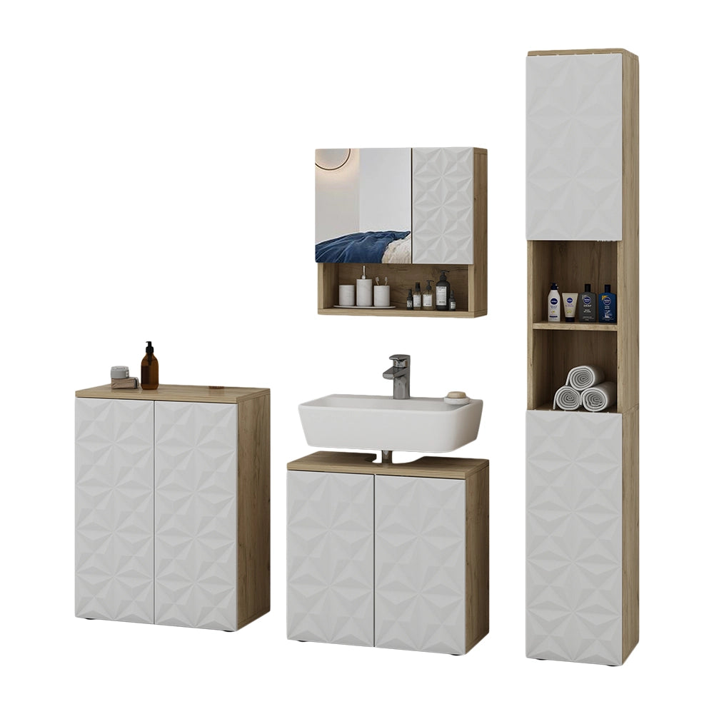 Vicco Set di mobili da bagno Bianco 4 parti