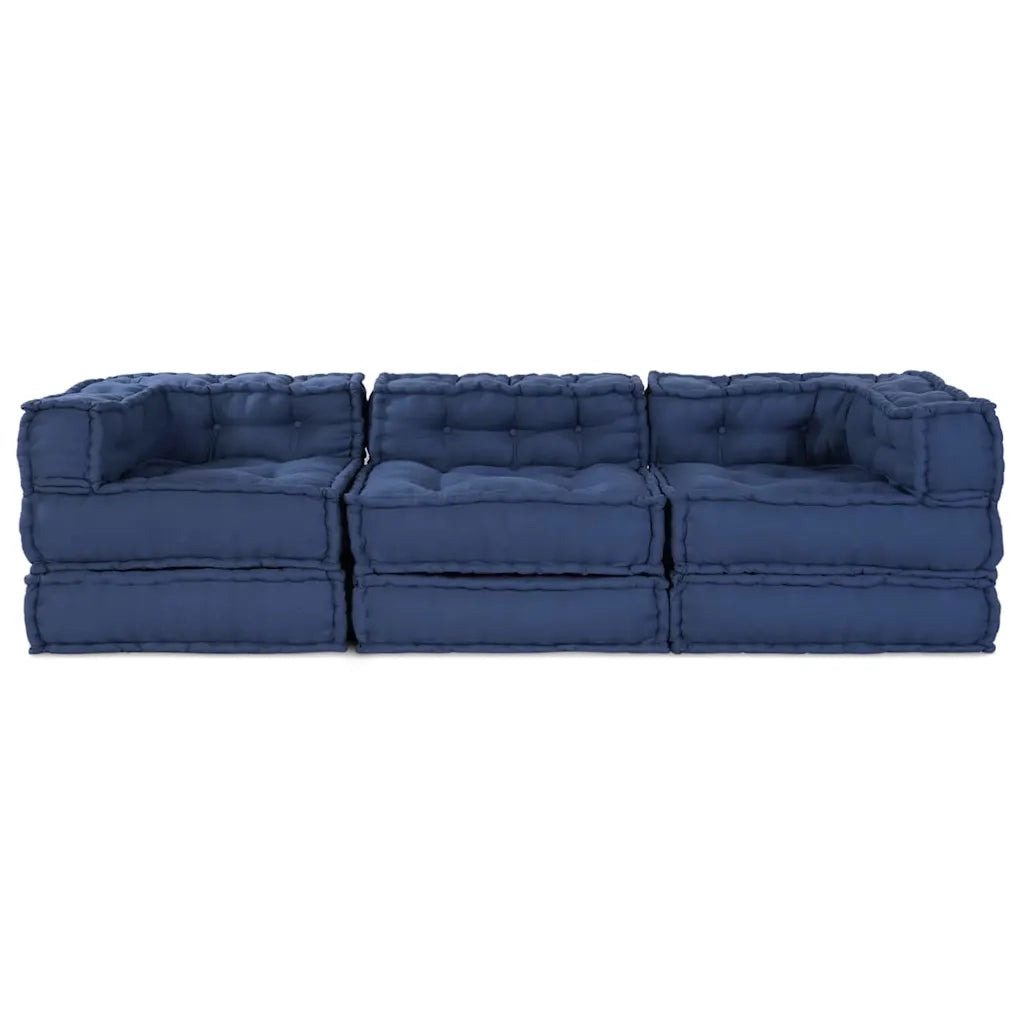 Unità di Divano Modulare 3 pcs Indaco Tessuto 3315087
