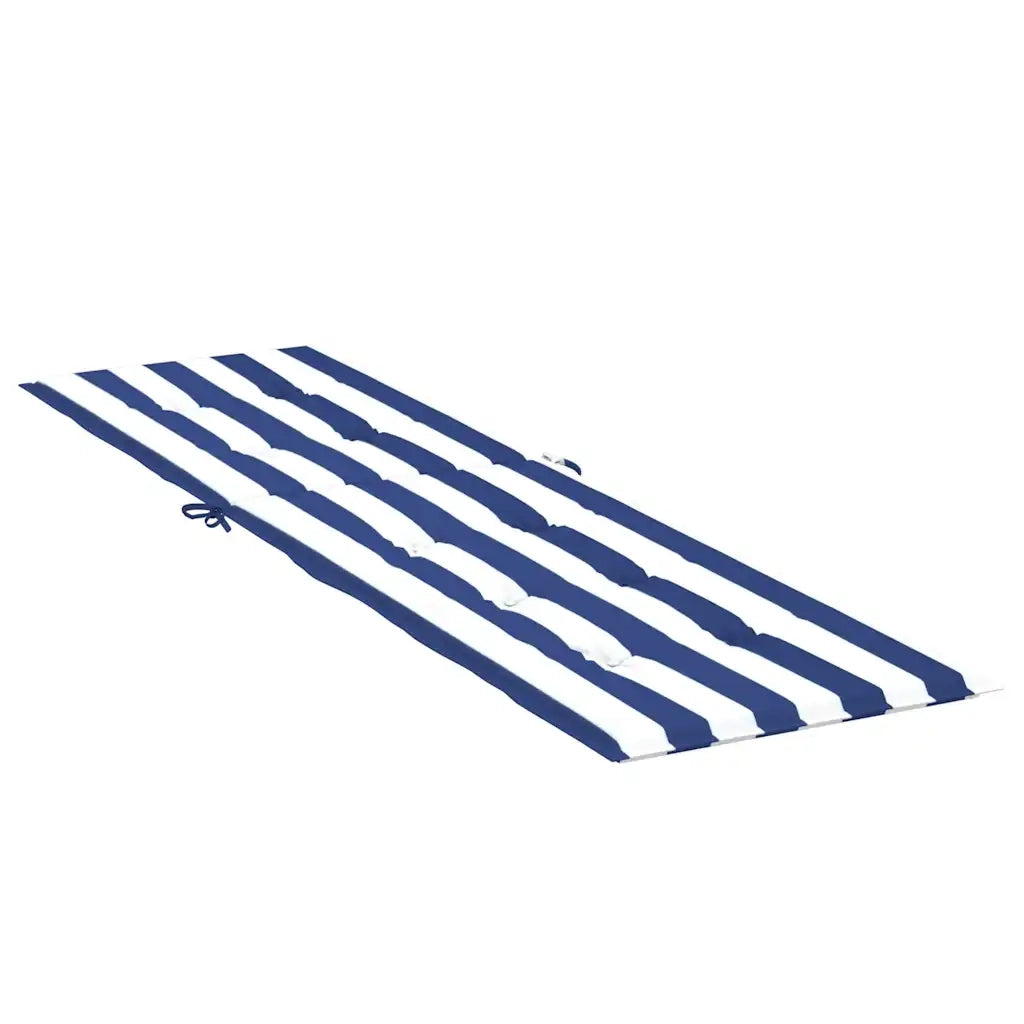 Cuscino per Sedia Sdraio a Strisce Bianche e Blu Tessuto Oxford 361377