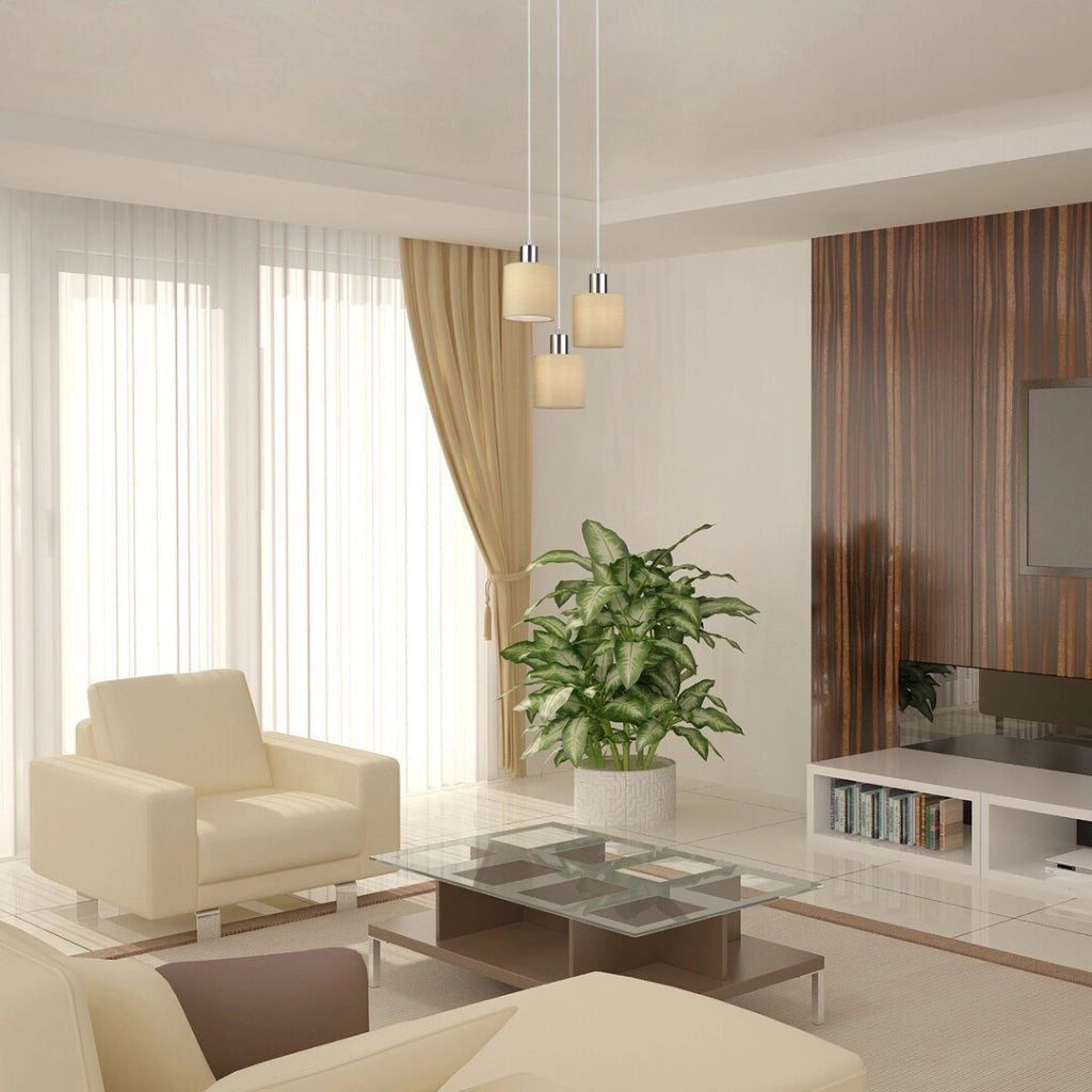 Lampadario Rabalux Natina 3 luci E14 bronzo Ø33cm H117cm