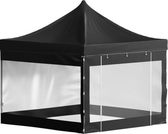 Tenda da Festa - 3x3 m - Tenda in PVC Nera - Tenda da Giardino Opportuna