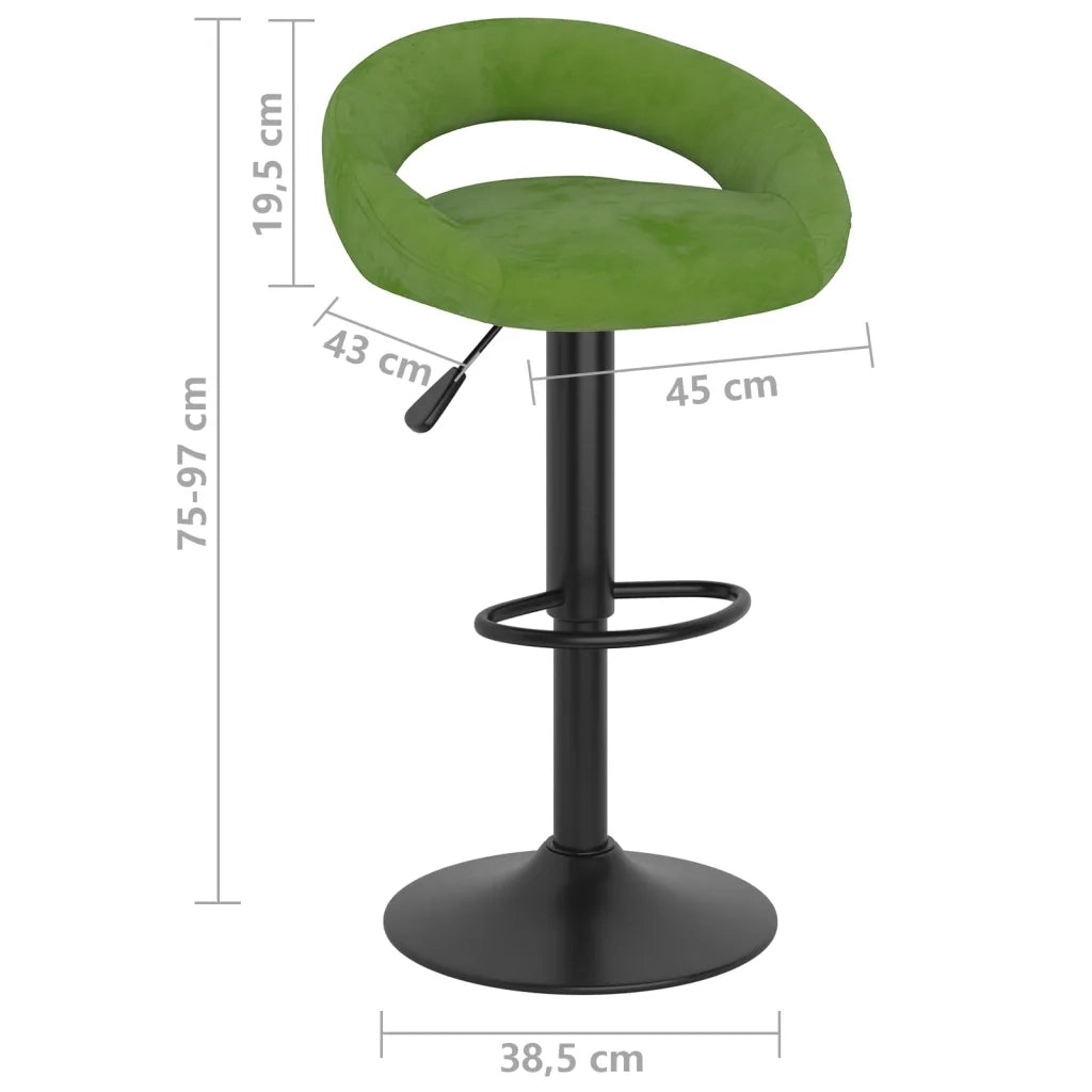Sgabelli da Bar 2 pz Verde Chiaro in Velluto 333271