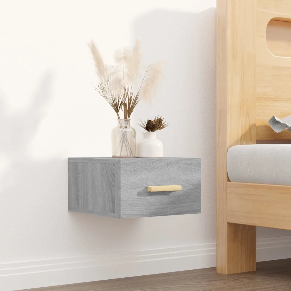 Comodini a Muro 2 pz Grigio Sonoma 35x35x20 cm 817576