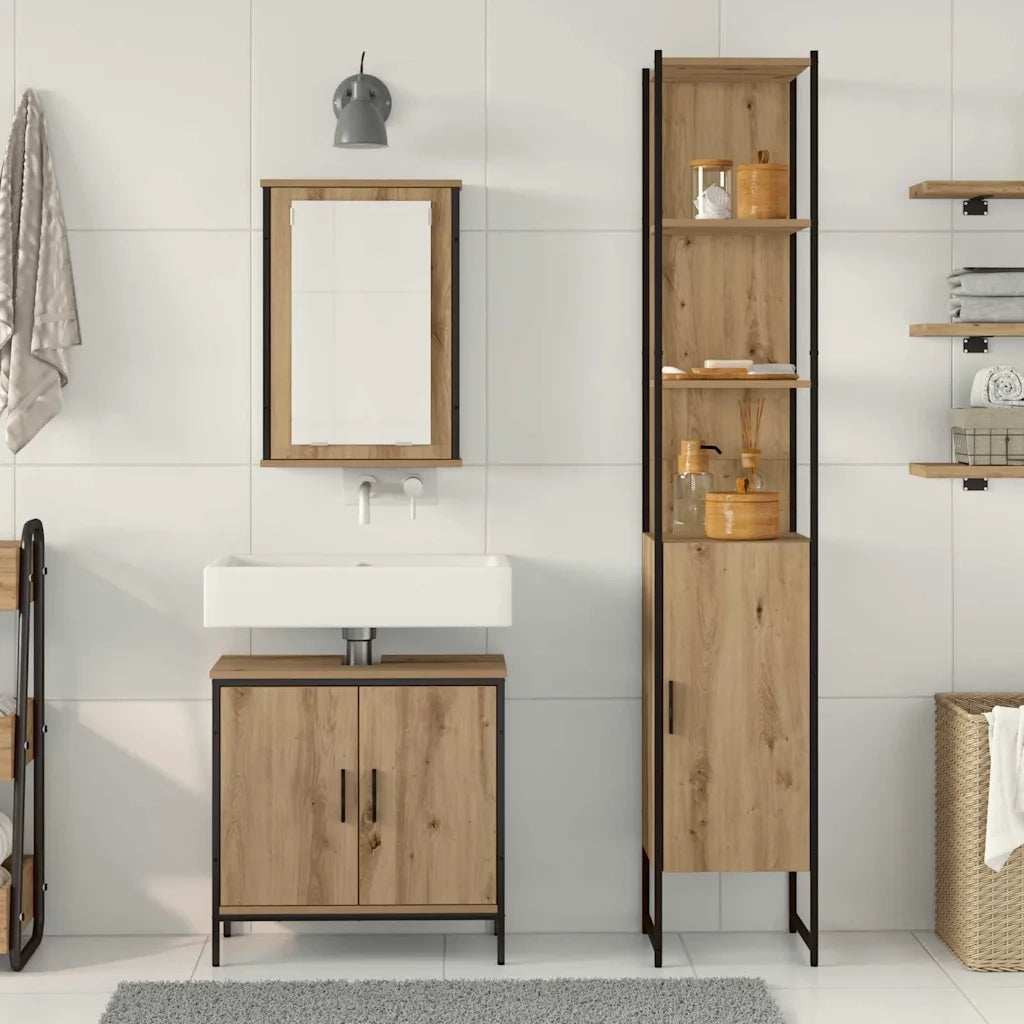 Set di mobili per il bagno 3 pcs Marrone Legno multistrato 3334400