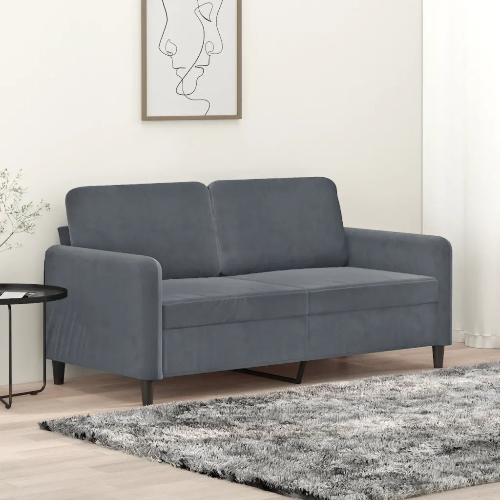 Divano | Divano da soggiorno | Sofa a 2 Posti grigio scuro140 cm in Velluto