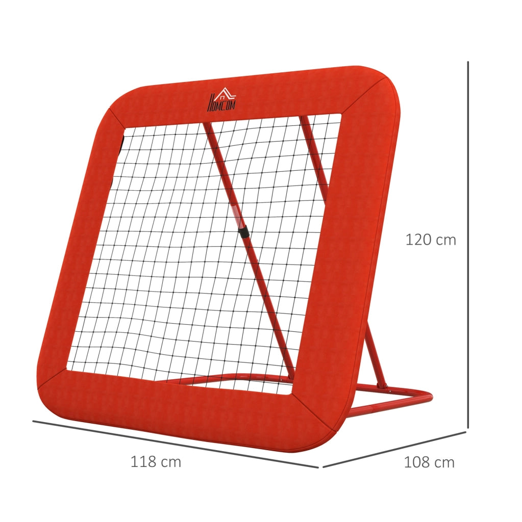 Rete Rebounder Multisport Pieghevole in Acciaio Rossa